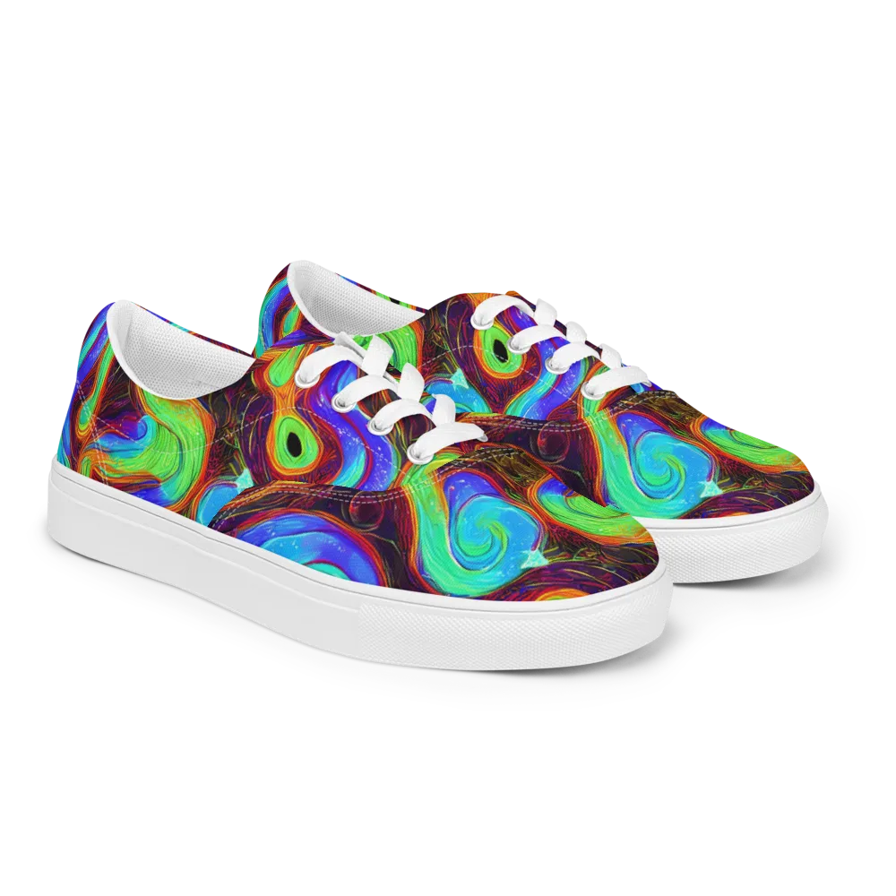 Arcane Flow on Men's Lace-Up Canvas Shoes — Right Front