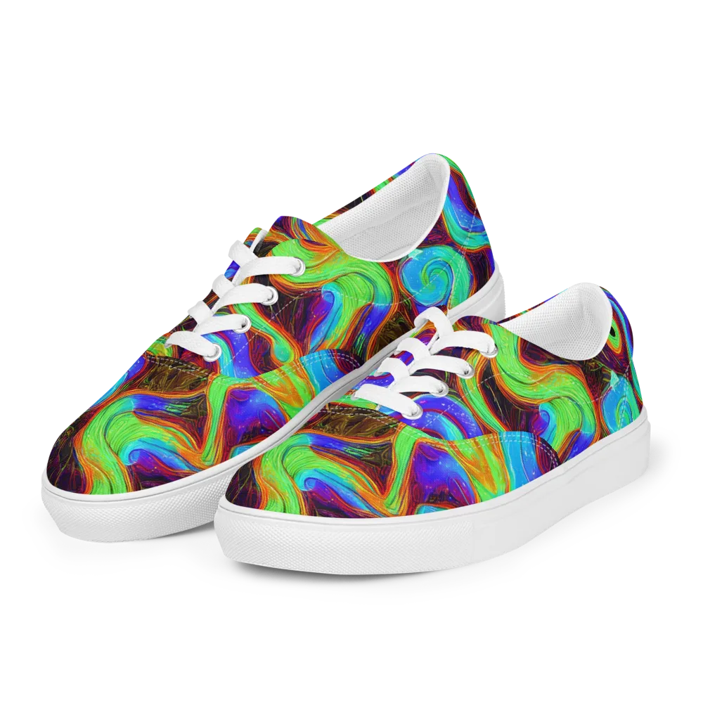 Arcane Flow on Men's Lace-Up Canvas Shoes — Left Front