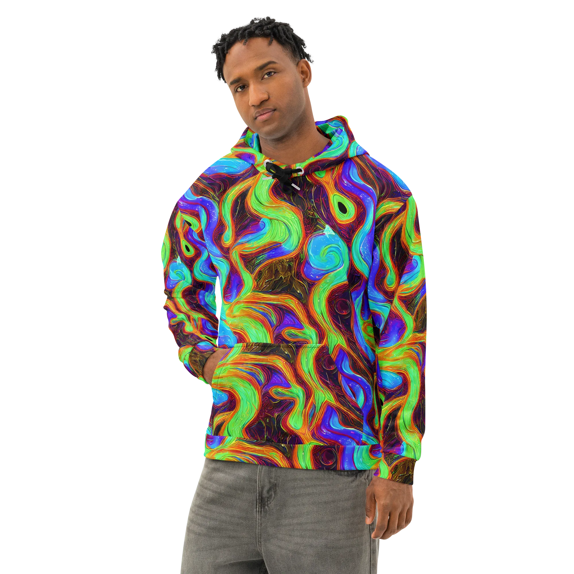 Arcane Flow on Cotton Hoodie — Left Front