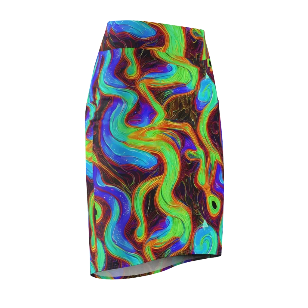 Arcane Flow on Pencil Skirt — Front Side