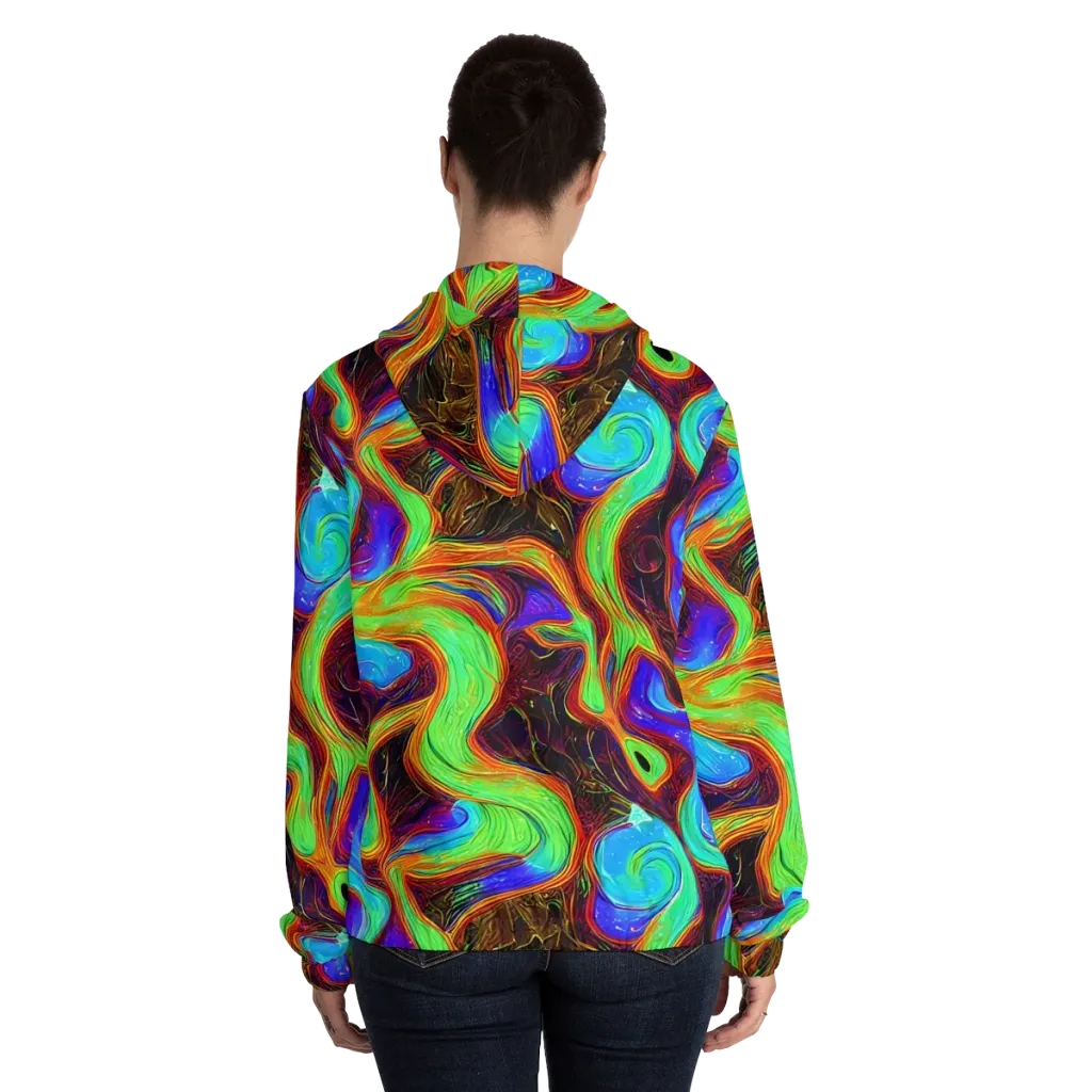 Arcane Flow on Women's Full-Zip Hoodie — Back On Person
