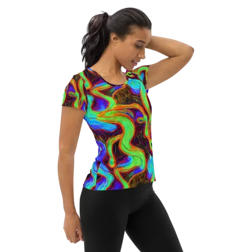 Arcane Flow on a Women's Athletic T-Shirt