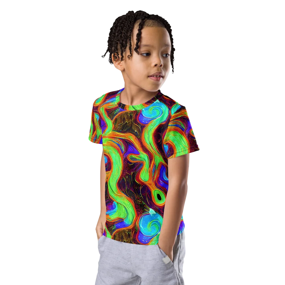 Arcane Flow on Kids Crew Neck T-Shirt — Left Front