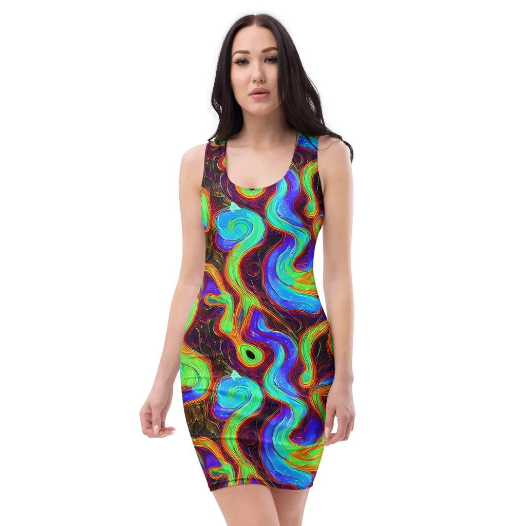 Arcane Flow on Bodycon Dress — Front