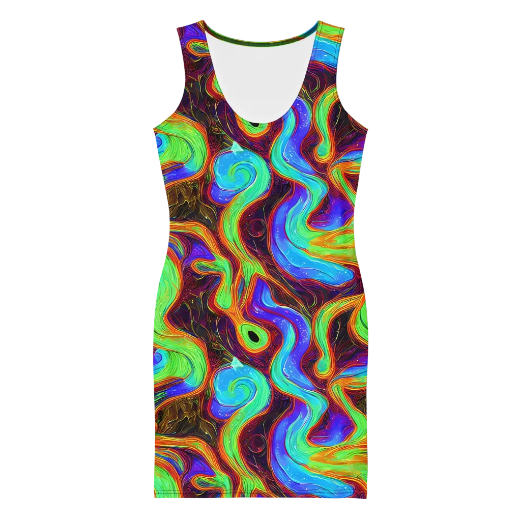 Arcane Flow on Bodycon Dress — Front