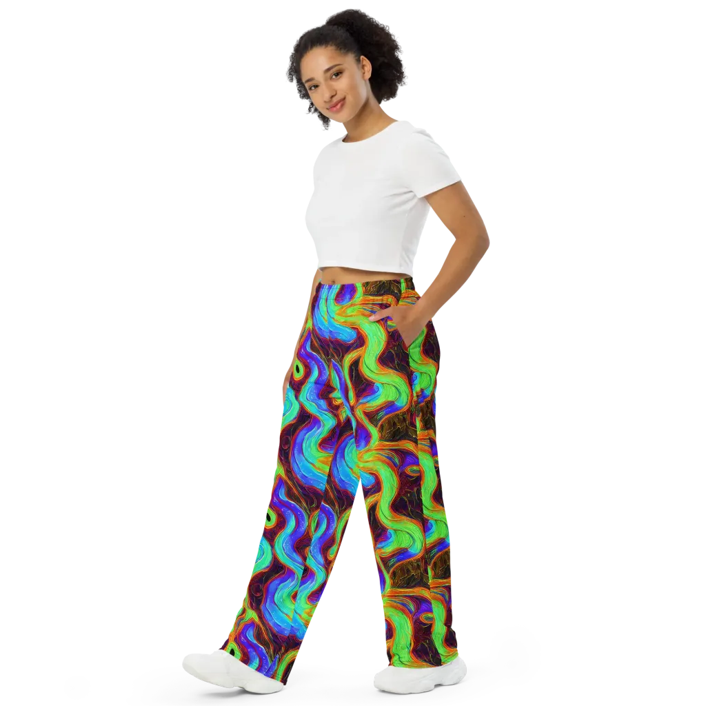 Arcane Flow on Wide-Leg Pants — Left Front