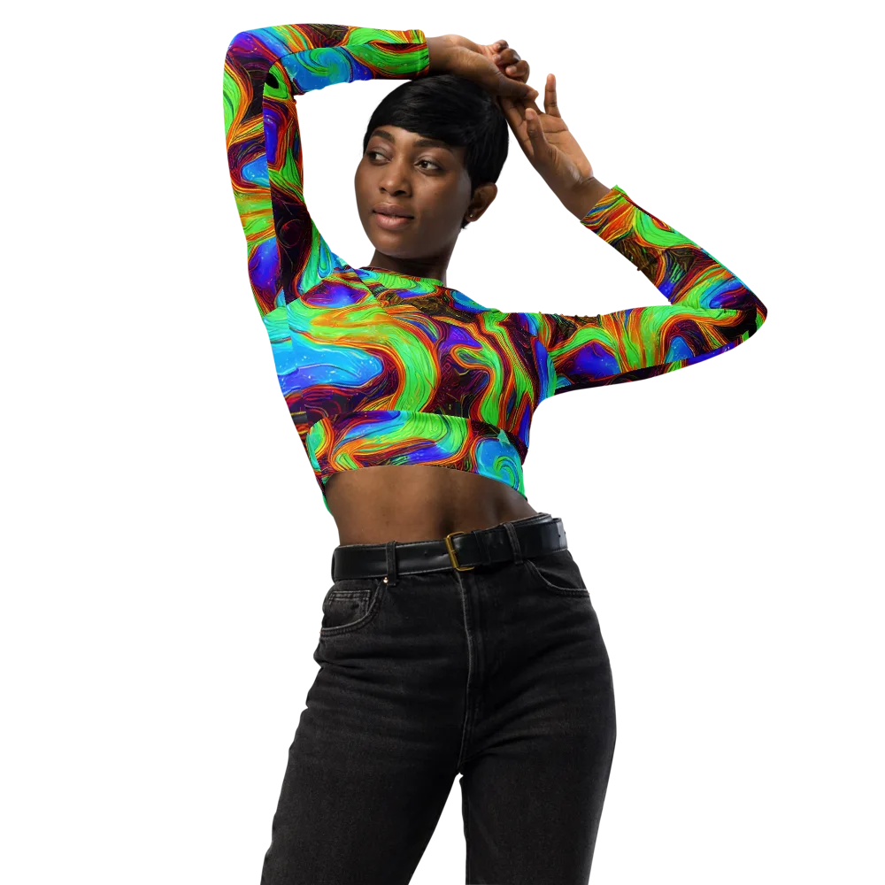 Arcane Flow on Long Sleeve Crop Top — Front