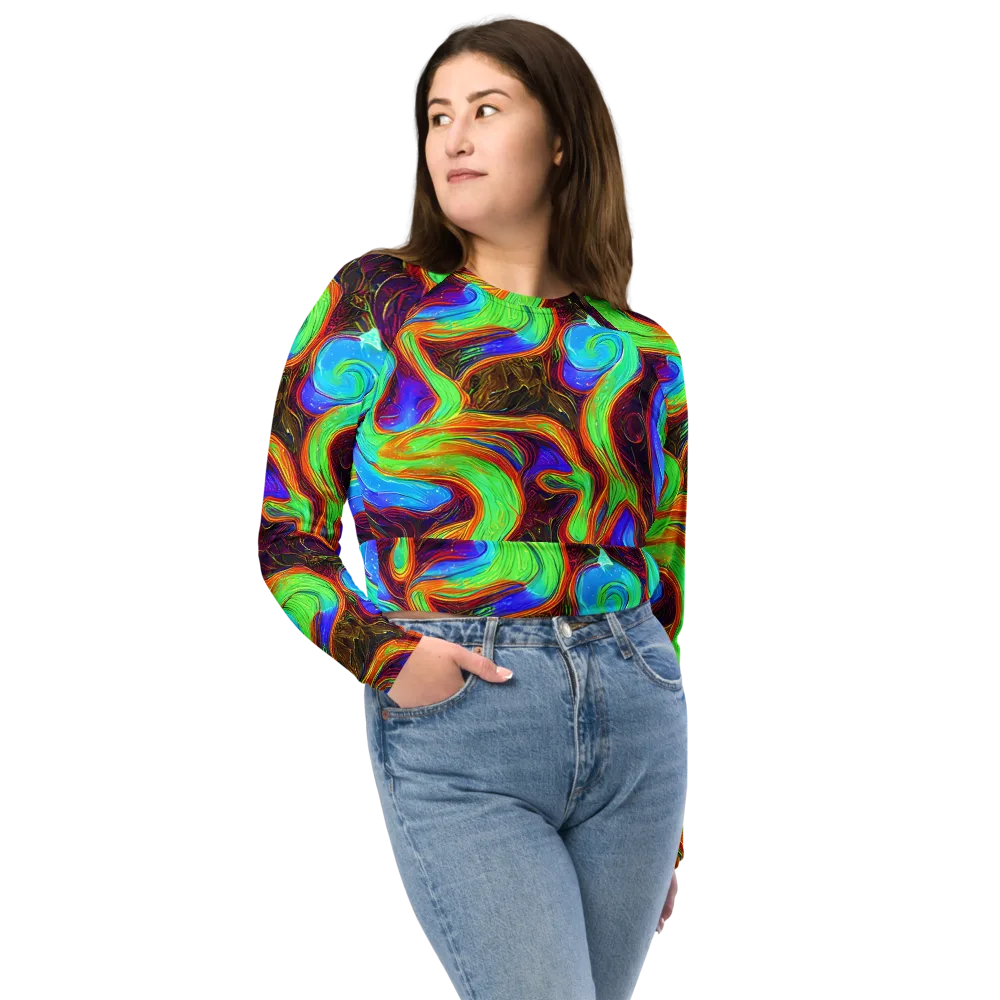 Arcane Flow on Long Sleeve Crop Top — Front