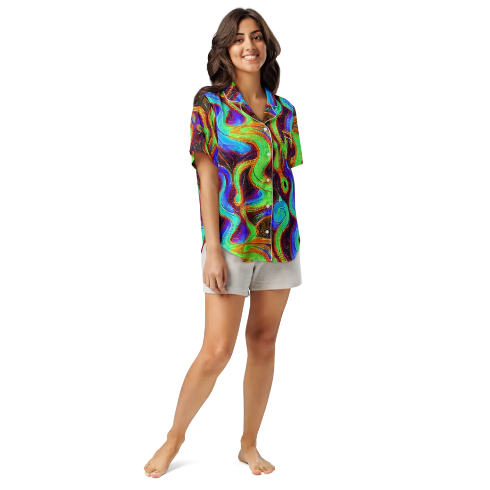 Arcane Flow on Women's Short Sleeve Pajama Top — Front
