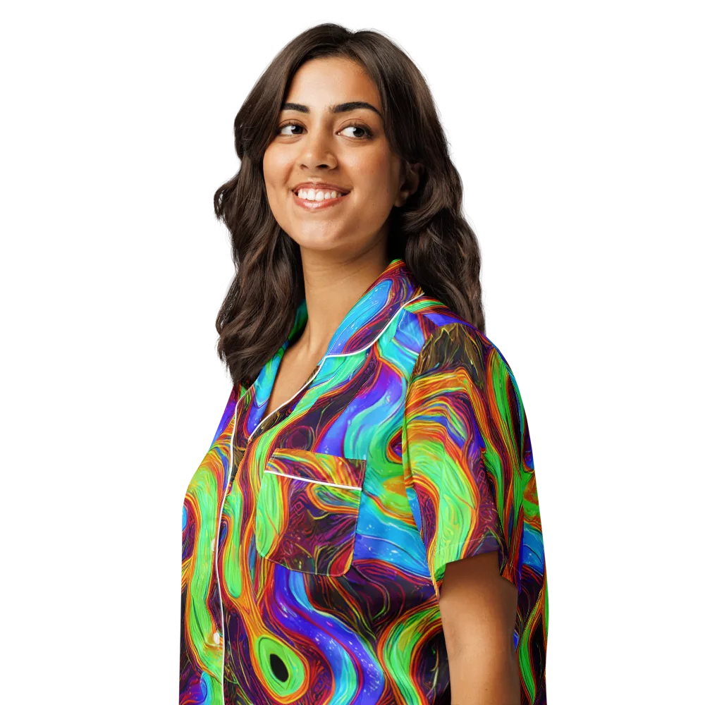 Arcane Flow on Women's Short Sleeve Pajama Top — Left Front