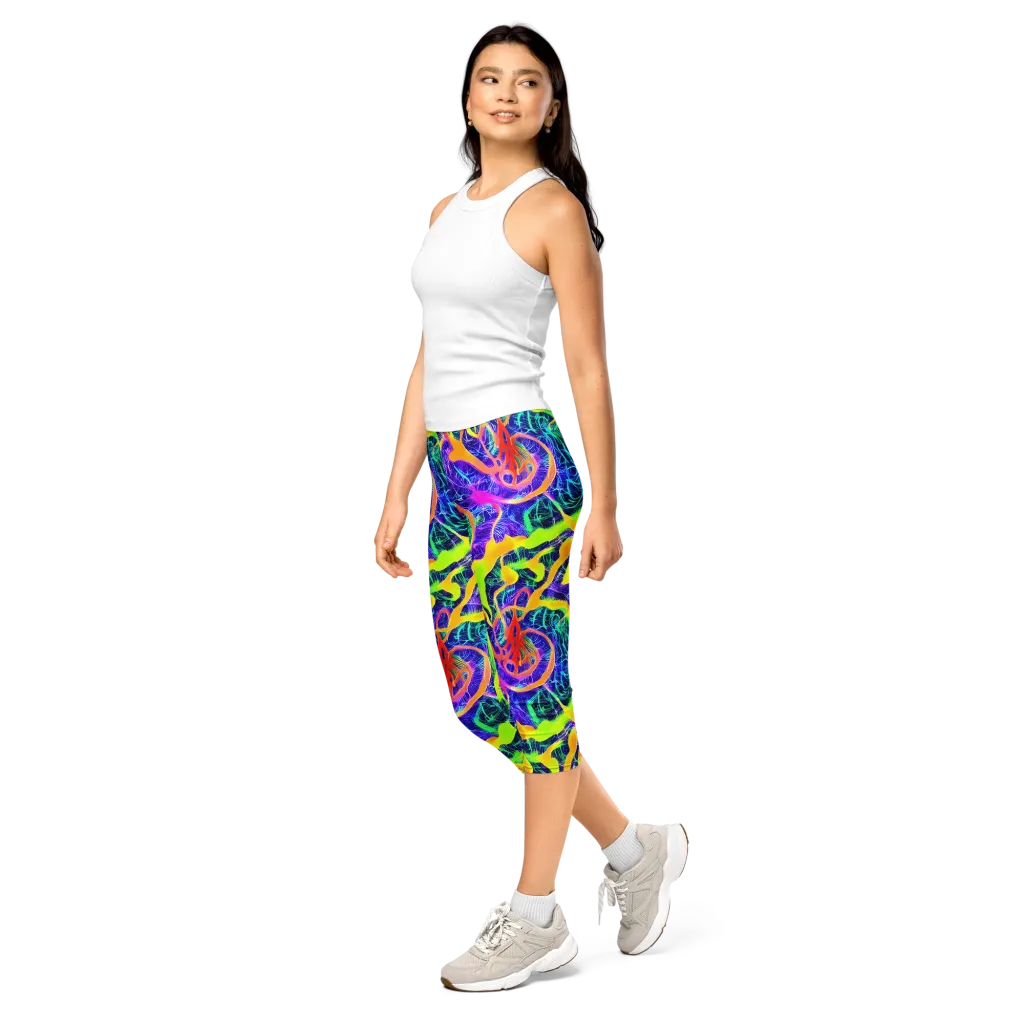 Solar Venom on Capri Leggings — Left Front