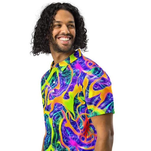 Solar Venom on a Men's Slim Fit Polo Shirt