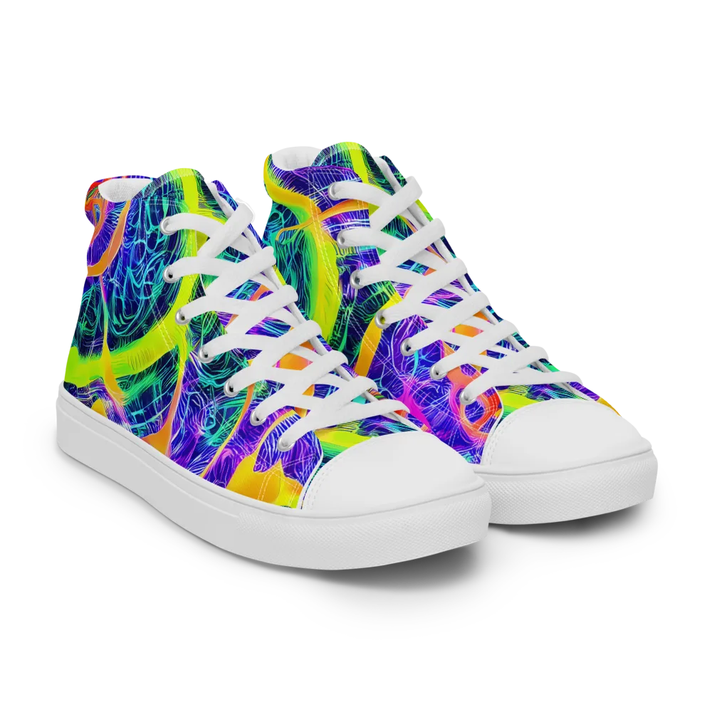 Solar Venom on Men's High Top Canvas Shoes — Right Front