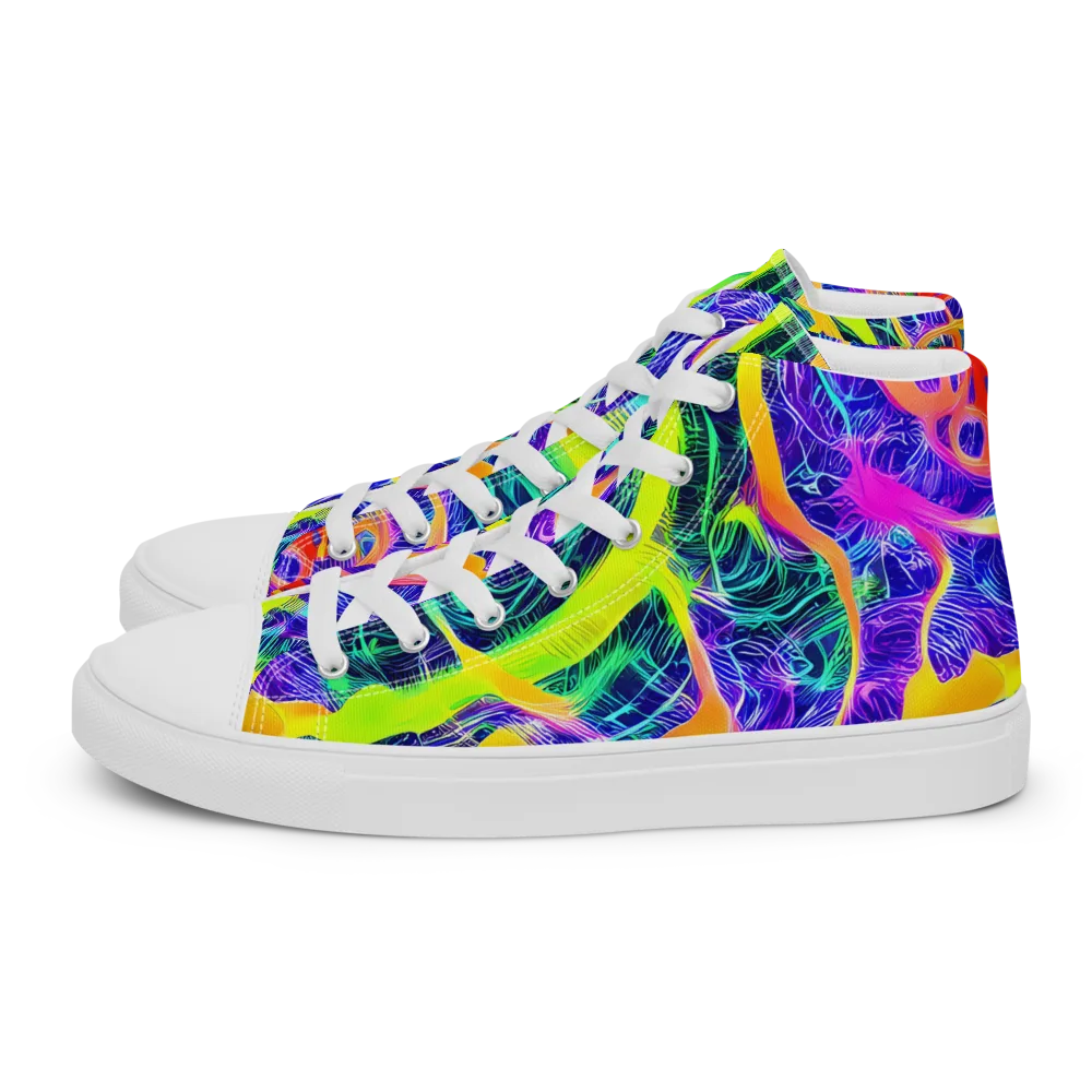 Solar Venom on Men's High Top Canvas Shoes — Left