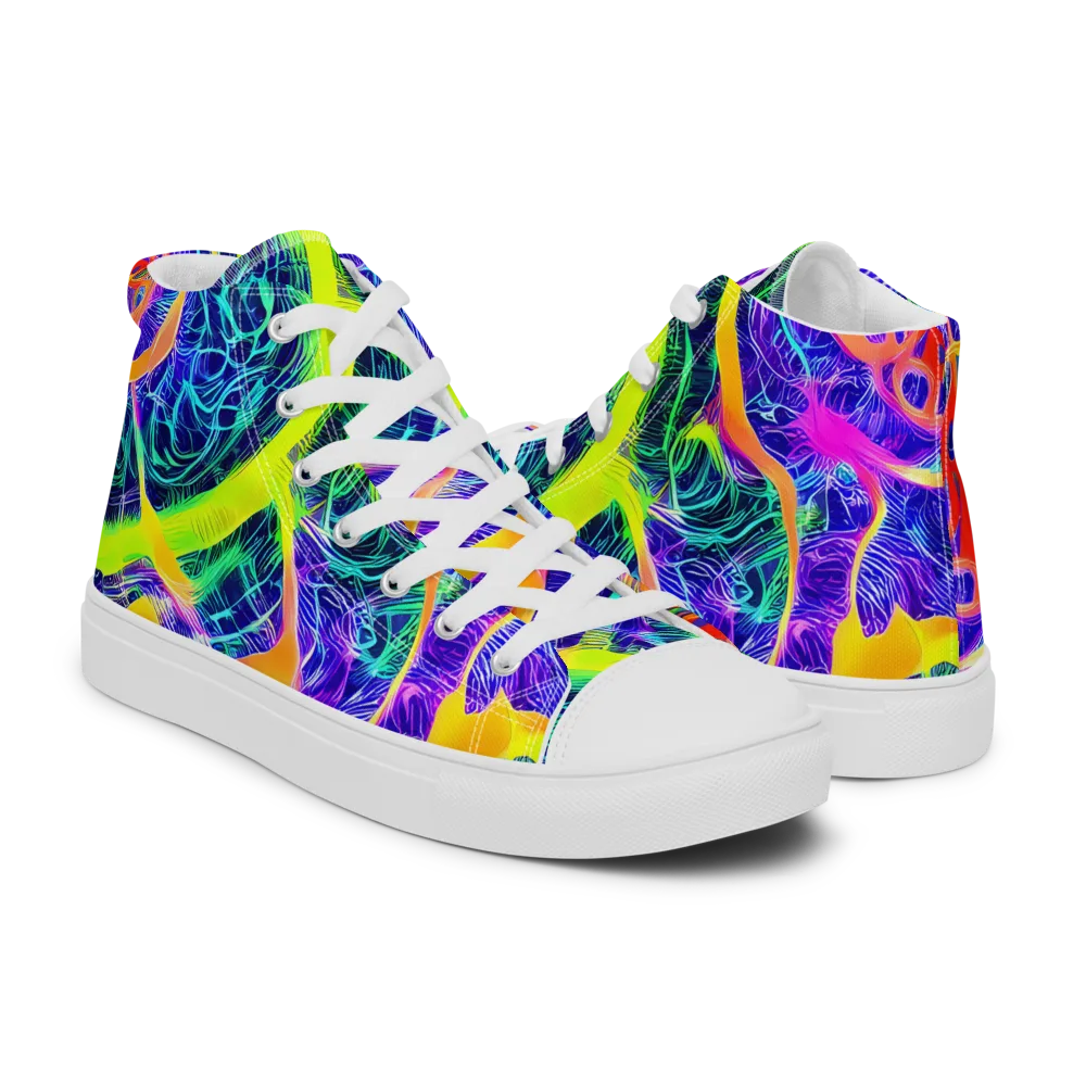 Solar Venom on Men's High Top Canvas Shoes — Right