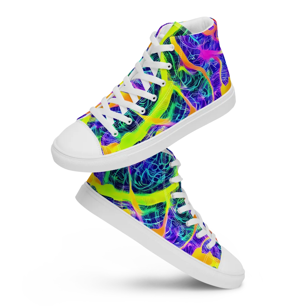 Solar Venom on Men's High Top Canvas Shoes — Front