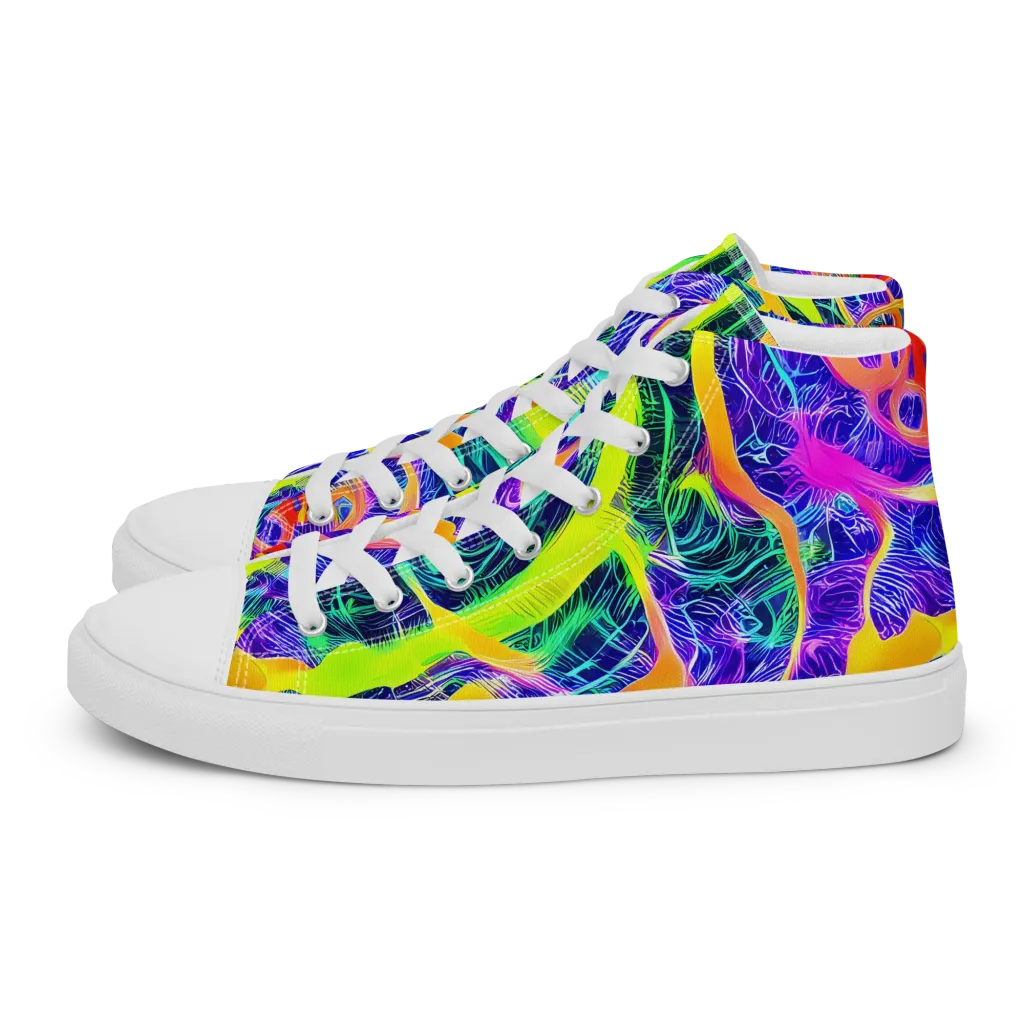 Solar Venom on Women's High Top Canvas Shoes — Left