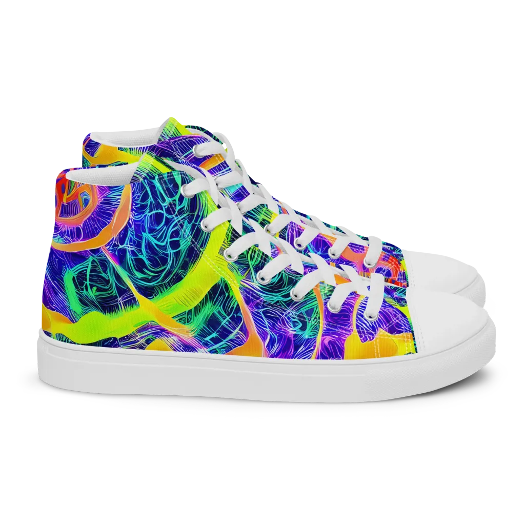 Solar Venom on Women's High Top Canvas Shoes — Right