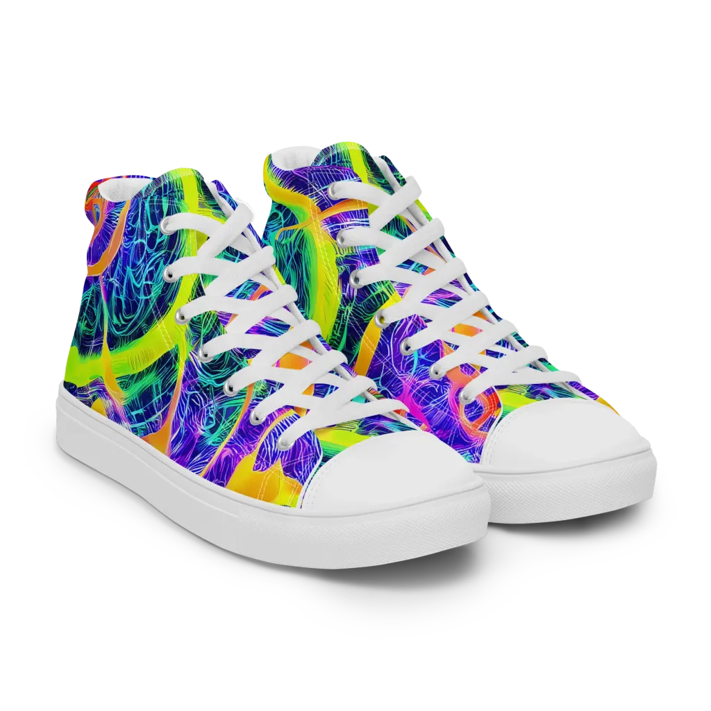 Solar Venom on Women's High Top Canvas Shoes — Right Front
