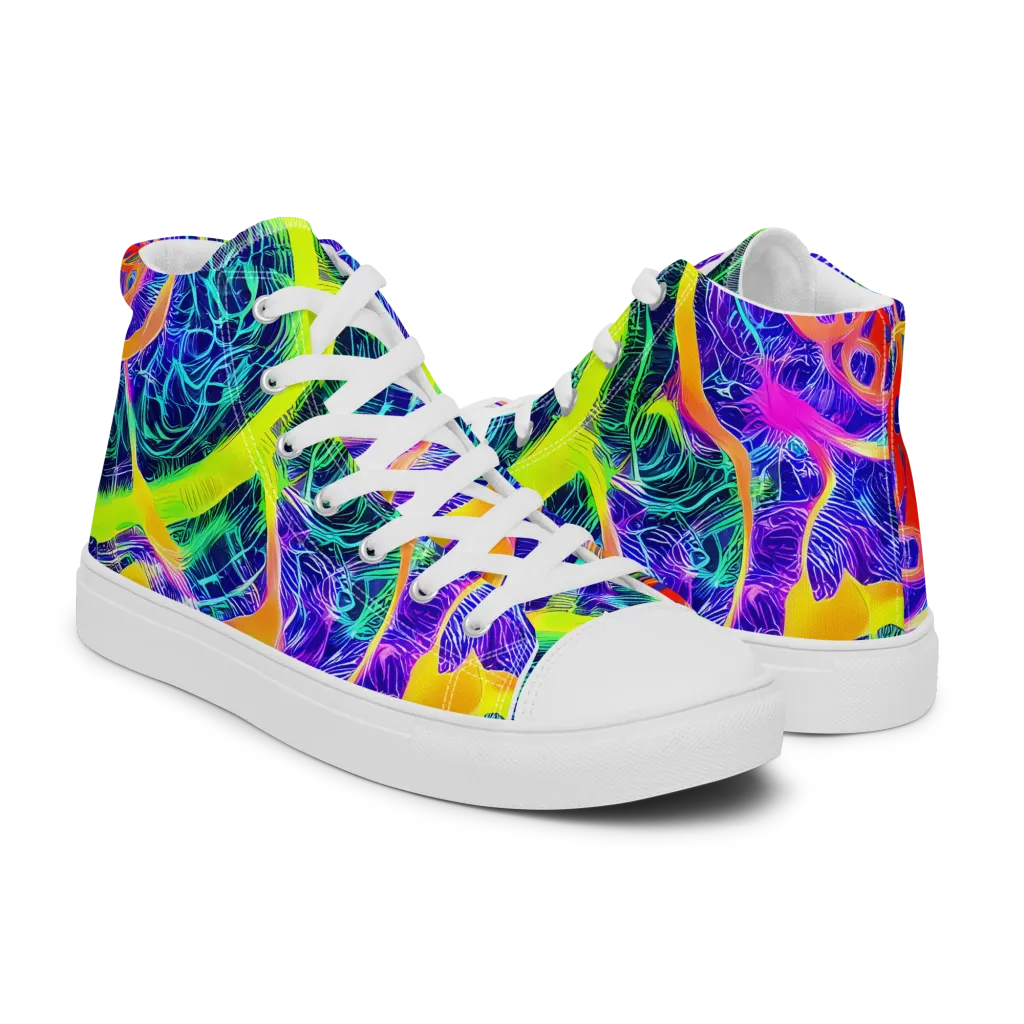 Solar Venom on Women's High Top Canvas Shoes — Right