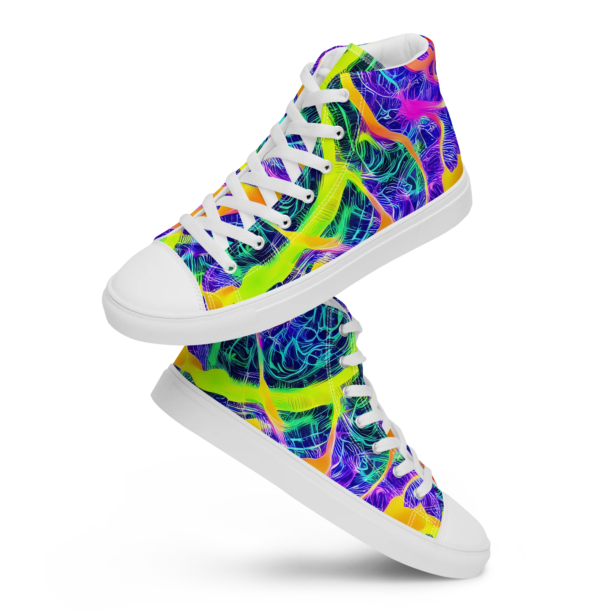 Solar Venom on Women's High Top Canvas Shoes — Front