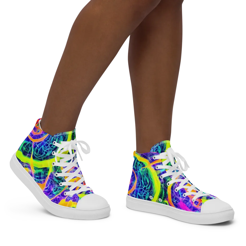 Solar Venom on Women's High Top Canvas Shoes — Right