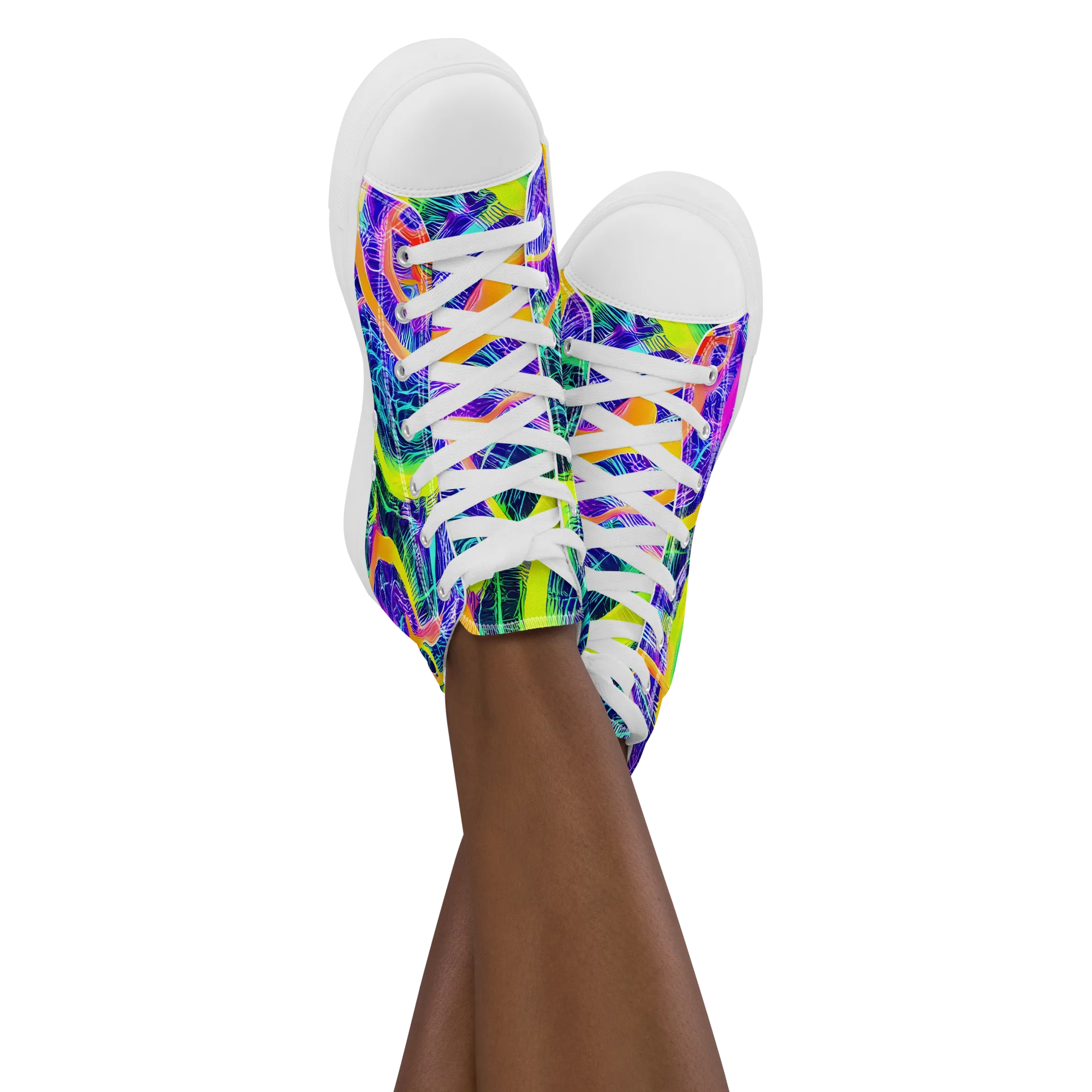 Solar Venom on Women's High Top Canvas Shoes — Front