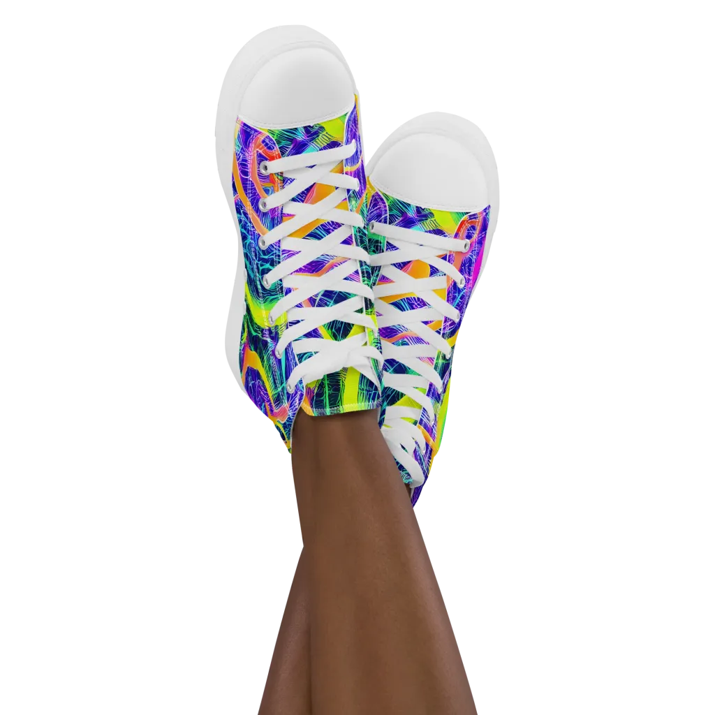 Solar Venom on Women's High Top Canvas Shoes — Front