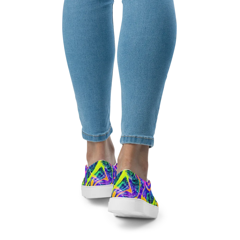 Solar Venom on Women's Slip-On Canvas Shoes — Back
