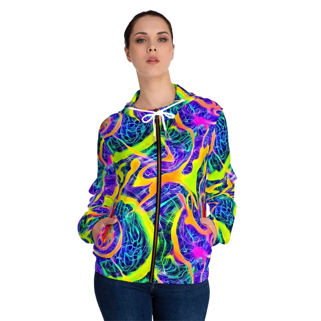Solar Venom on Women's Full-Zip Hoodie — Front On Person