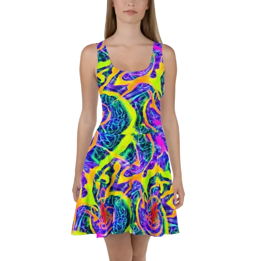 Solar Venom on a Skater Dress