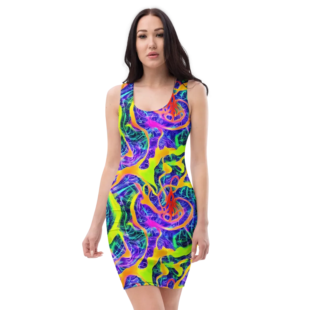 Solar Venom on Bodycon Dress — Front