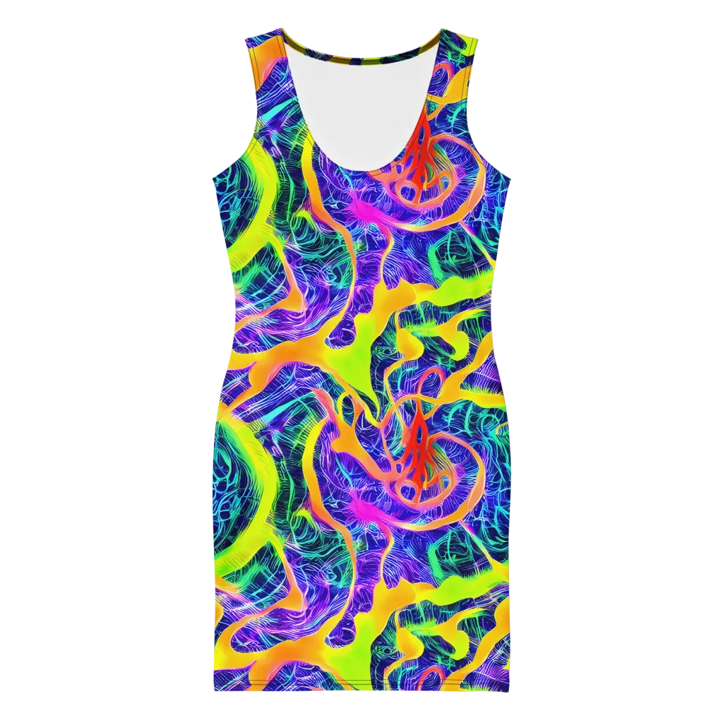Solar Venom on Bodycon Dress — Front