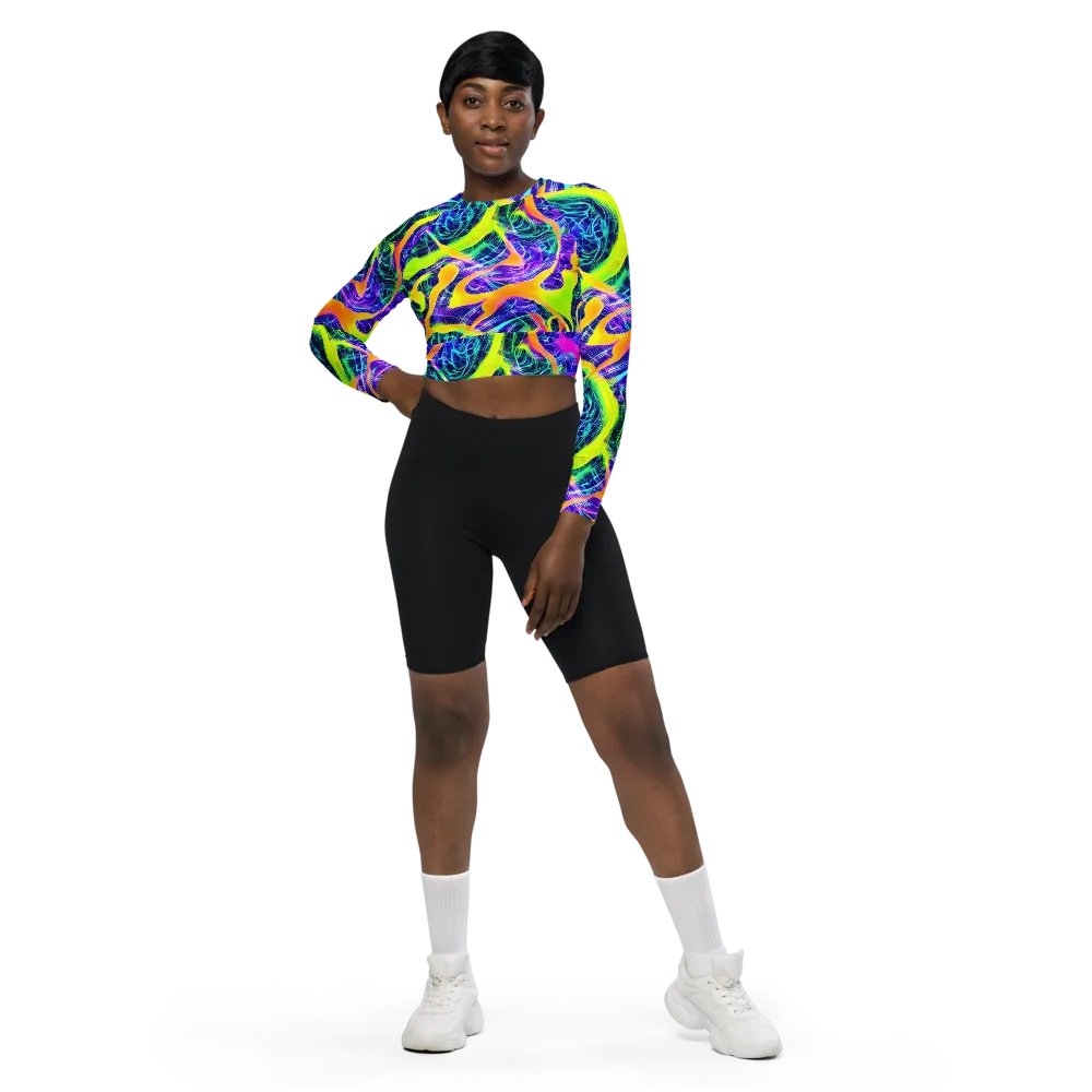 Solar Venom on Long Sleeve Crop Top — Front