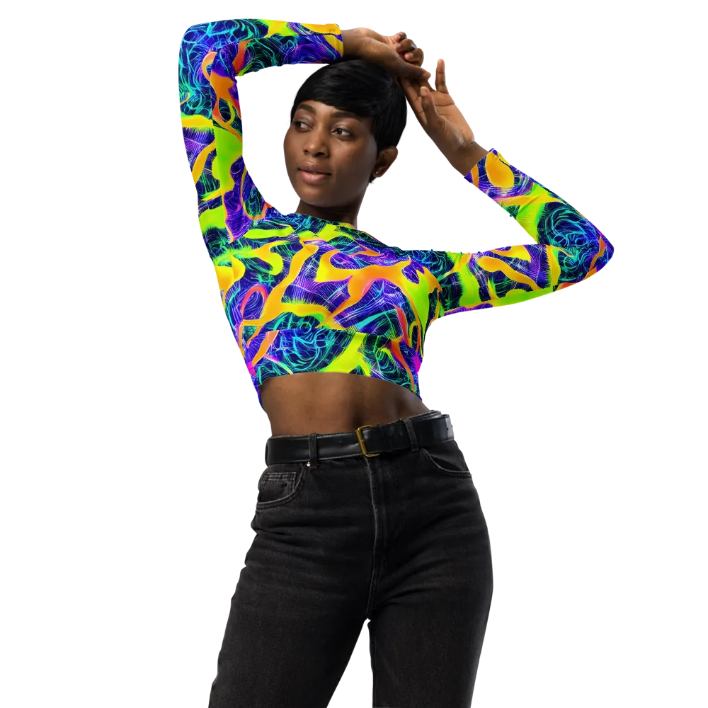 Solar Venom on Long Sleeve Crop Top — Front