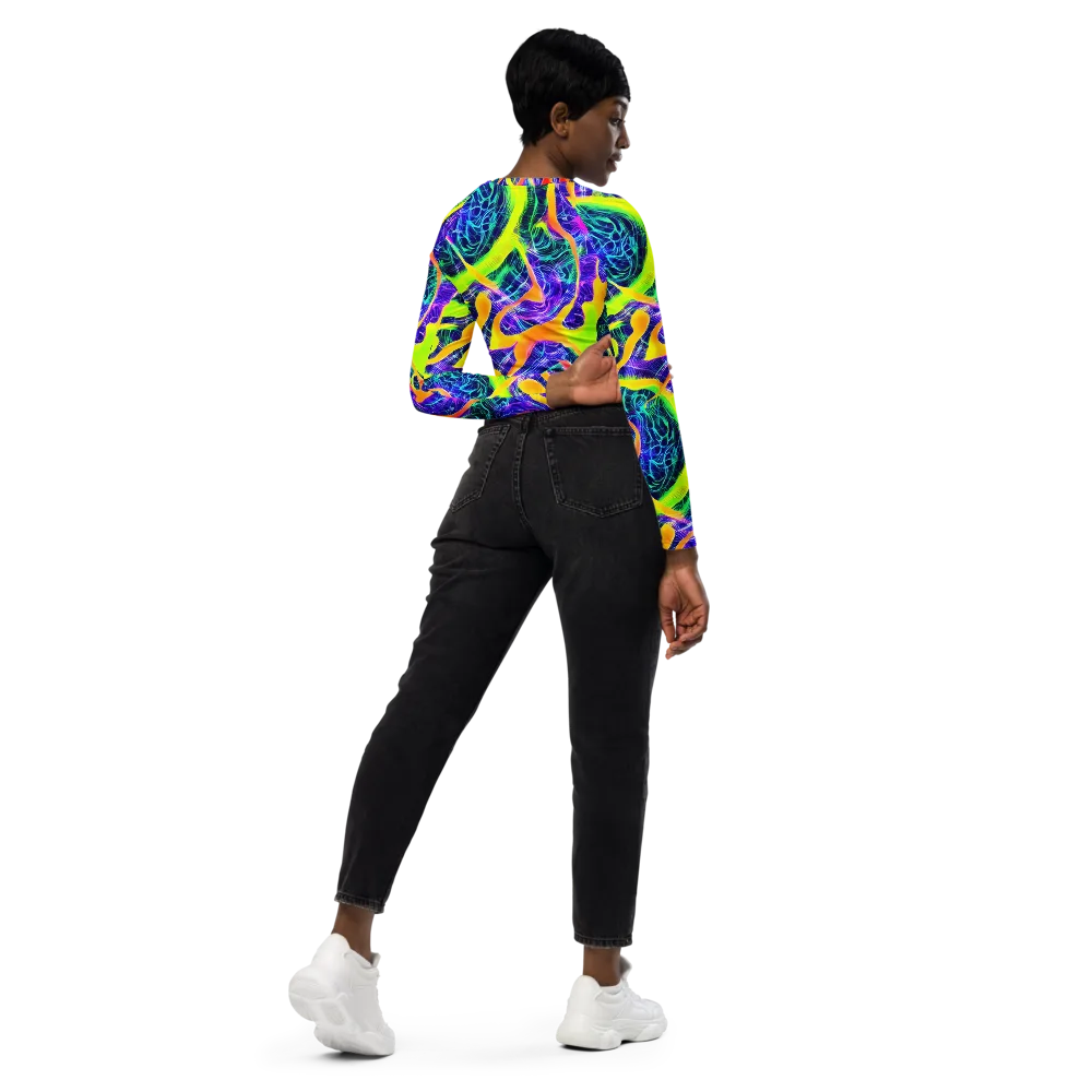 Solar Venom on Long Sleeve Crop Top — Right Back