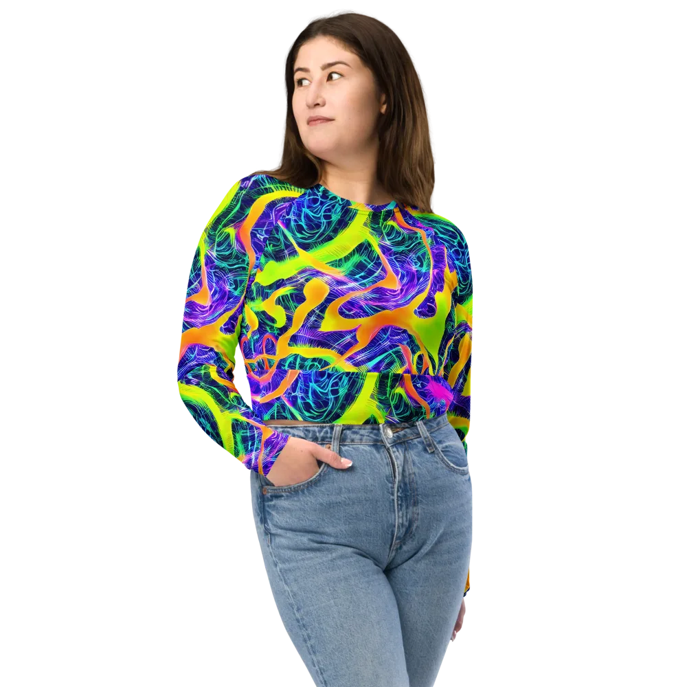 Solar Venom on Long Sleeve Crop Top — Front
