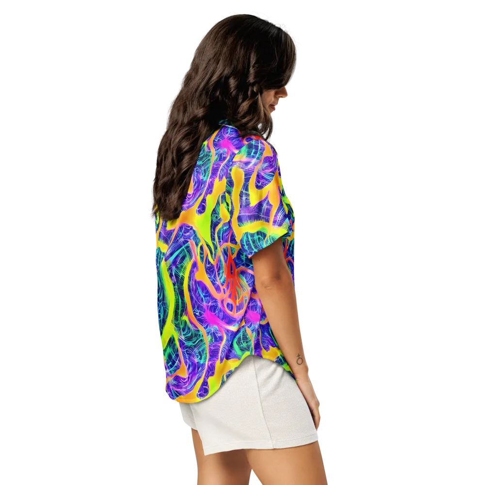 Solar Venom on Women's Short Sleeve Pajama Top — Right Back