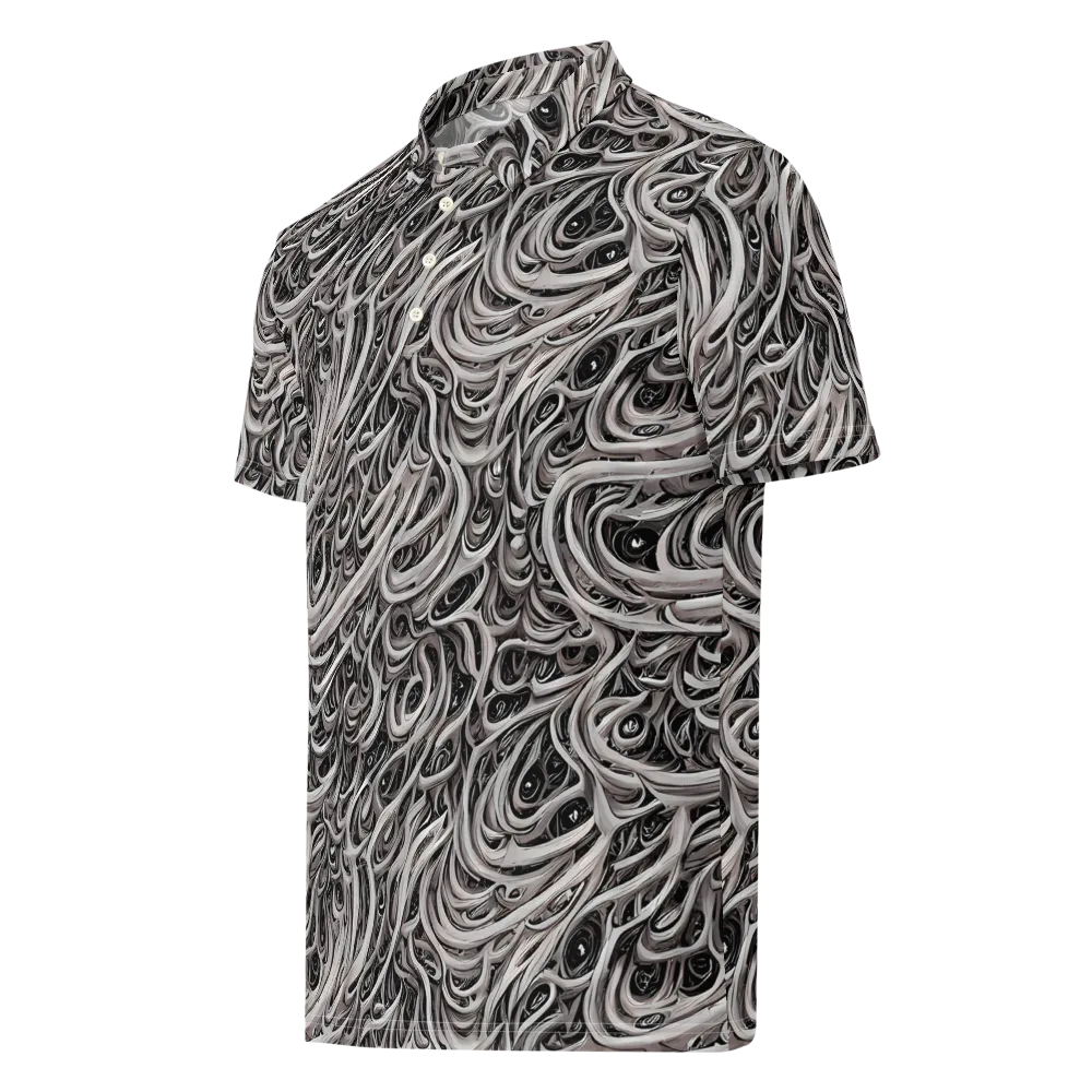 Noir Marbling on Men's Slim Fit Polo Shirt — Left Front