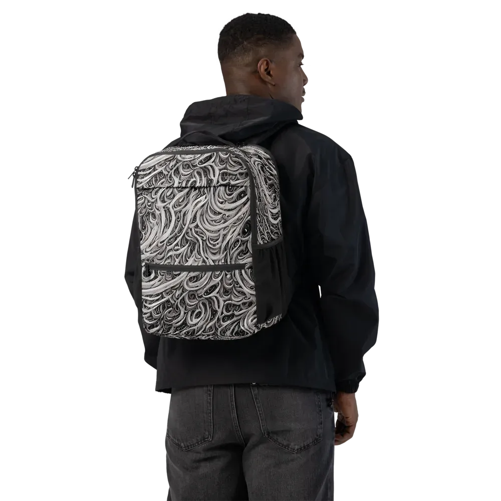 Noir Marbling on Utility Backpack — Back