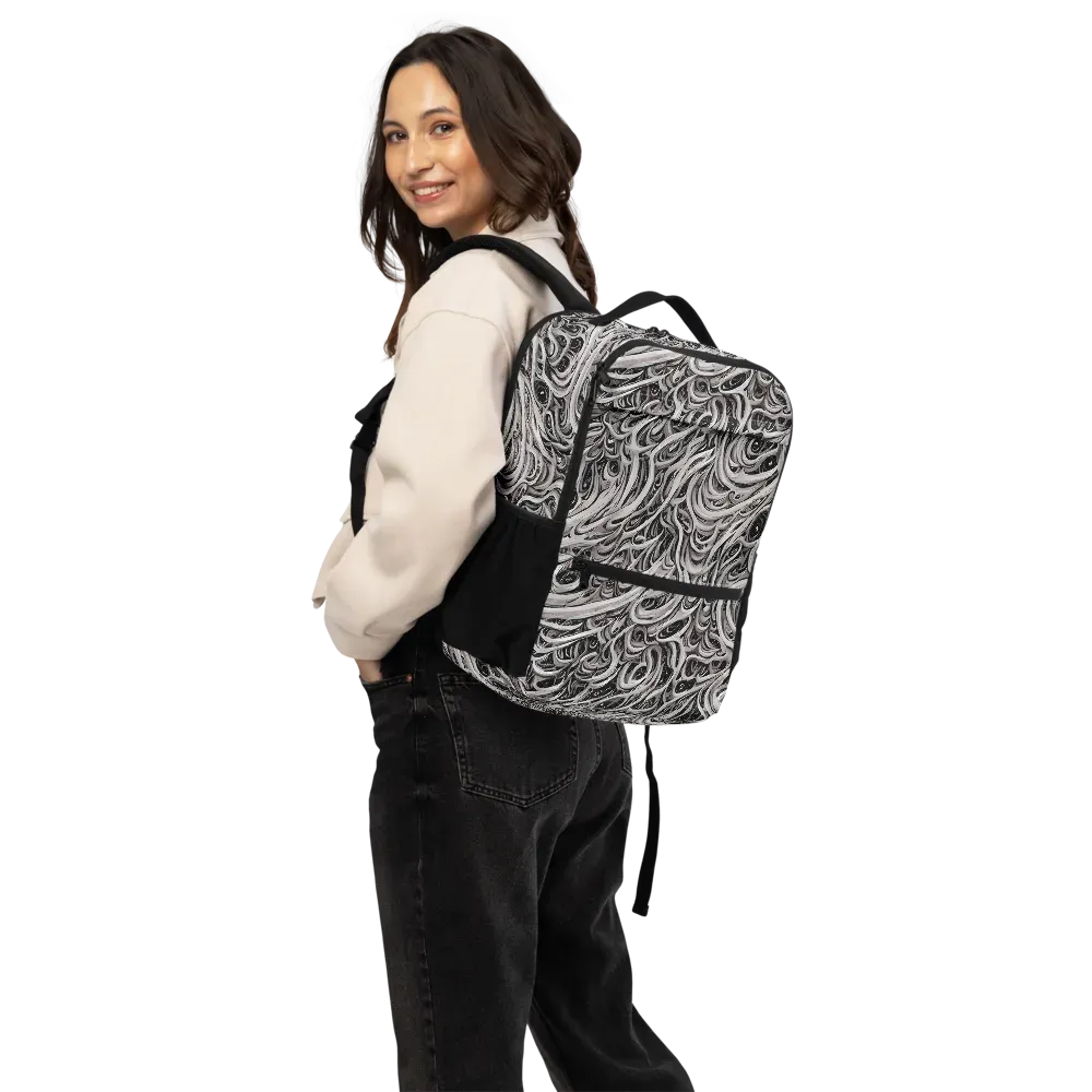 Noir Marbling on Utility Backpack — Back