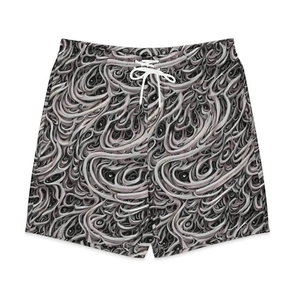 Noir Marbling on Men's Board Shorts — Front