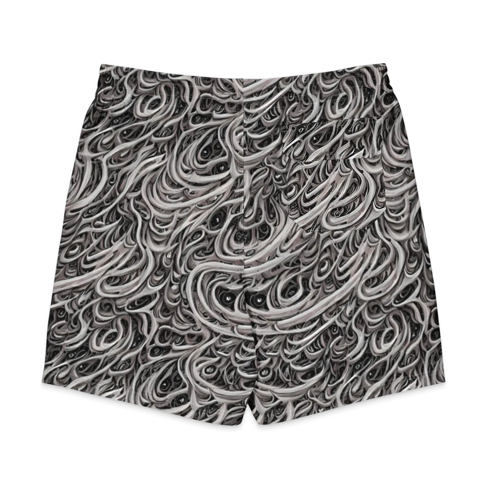 Noir Marbling on Men's Board Shorts — Back