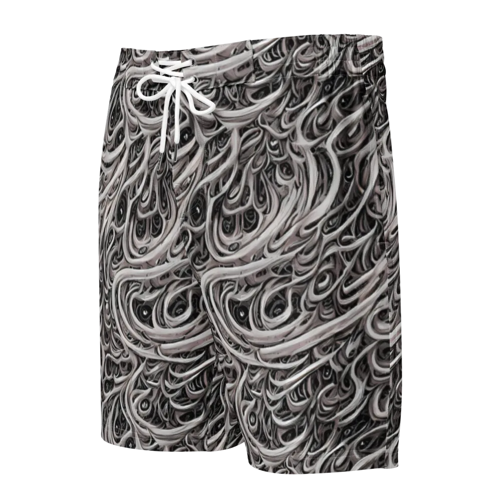 Noir Marbling on Men's Board Shorts — Front