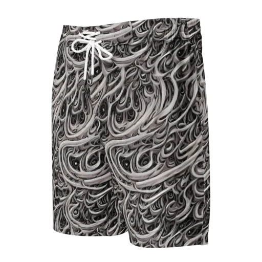 Noir Marbling on a Men's Board Shorts