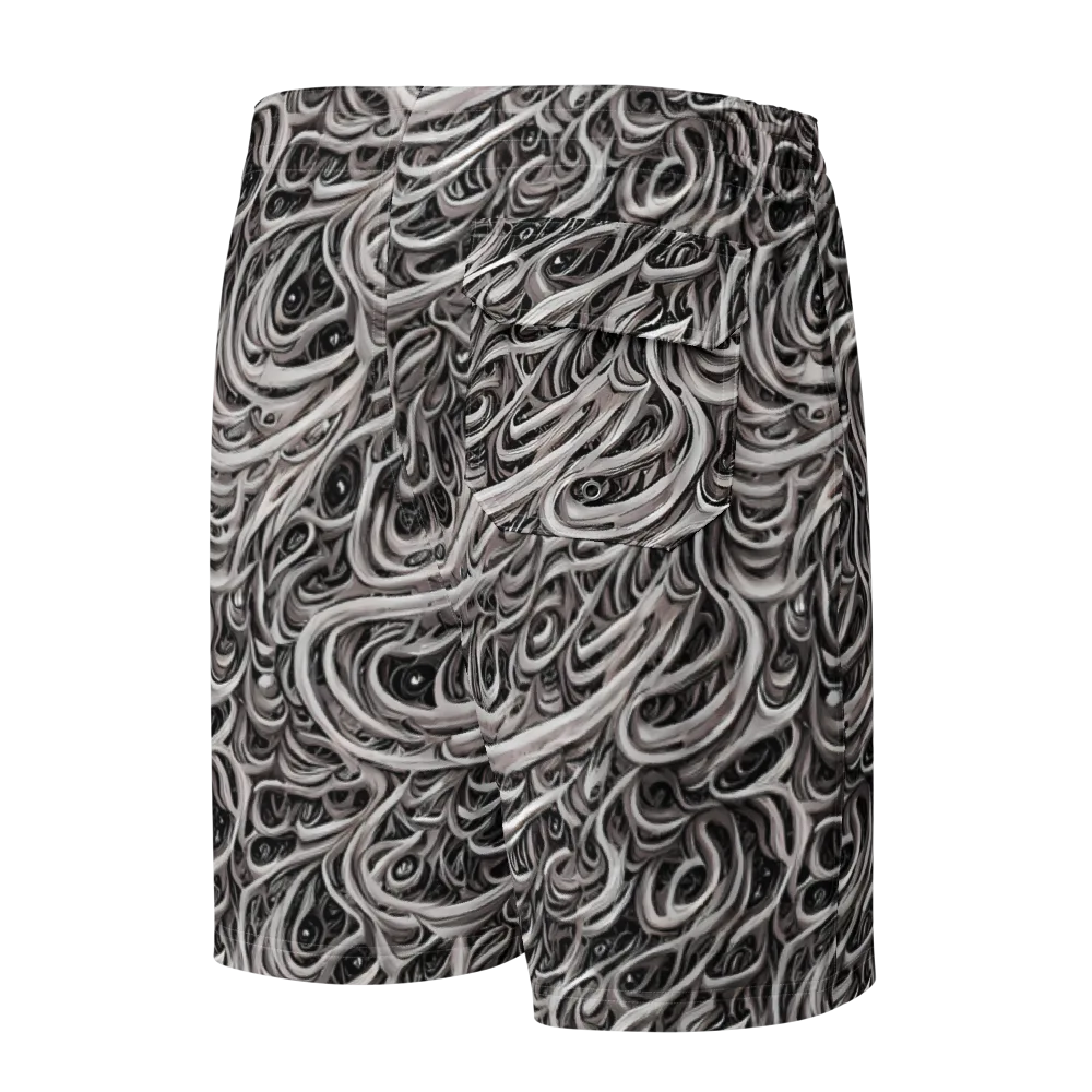 Noir Marbling on Men's Board Shorts — Back