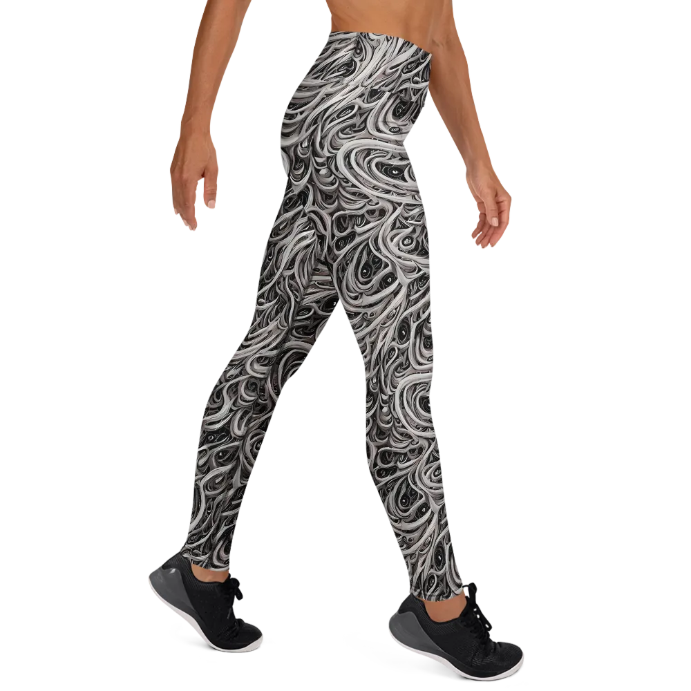 Noir Marbling on Yoga Leggings — Right
