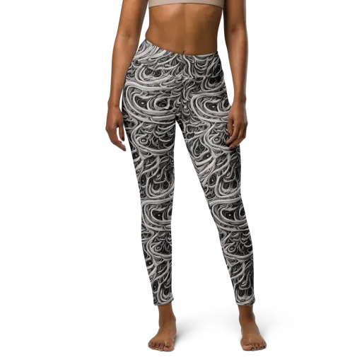Noir Marbling on a Yoga Leggings