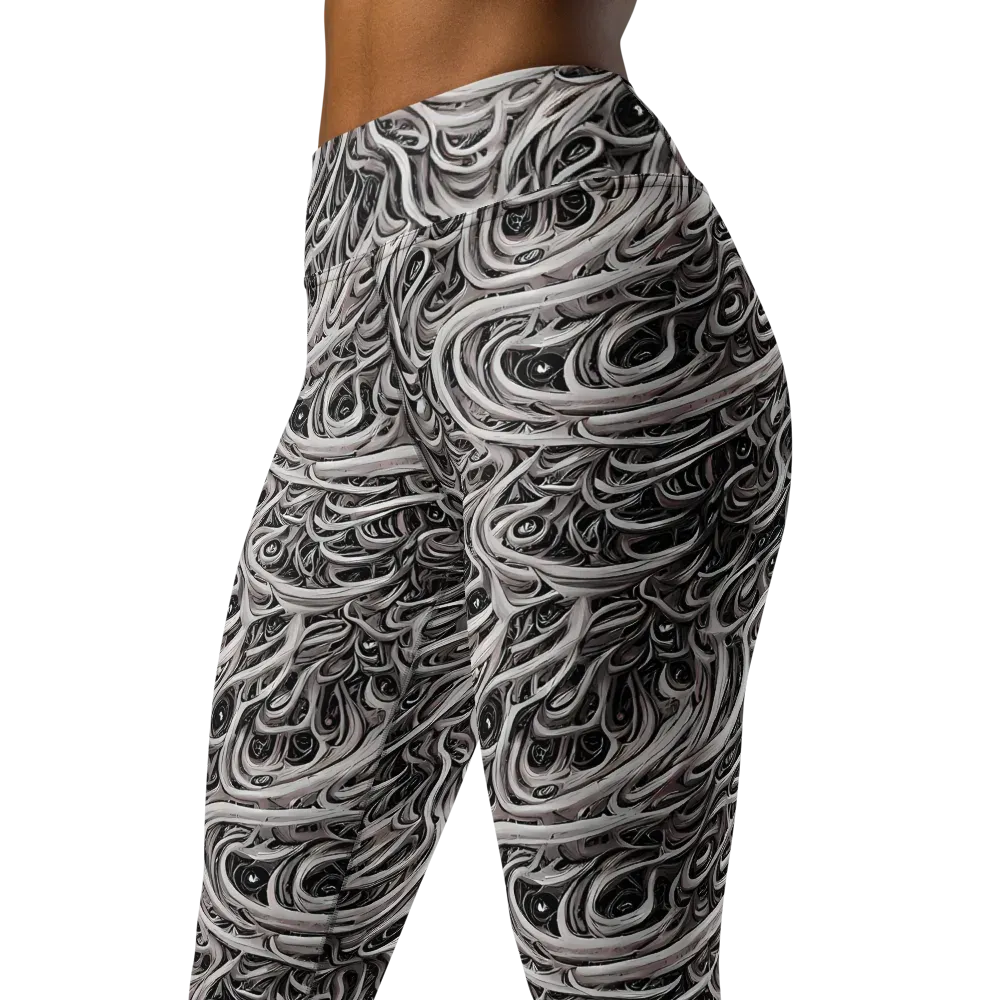 Noir Marbling on Yoga Leggings — Left Front