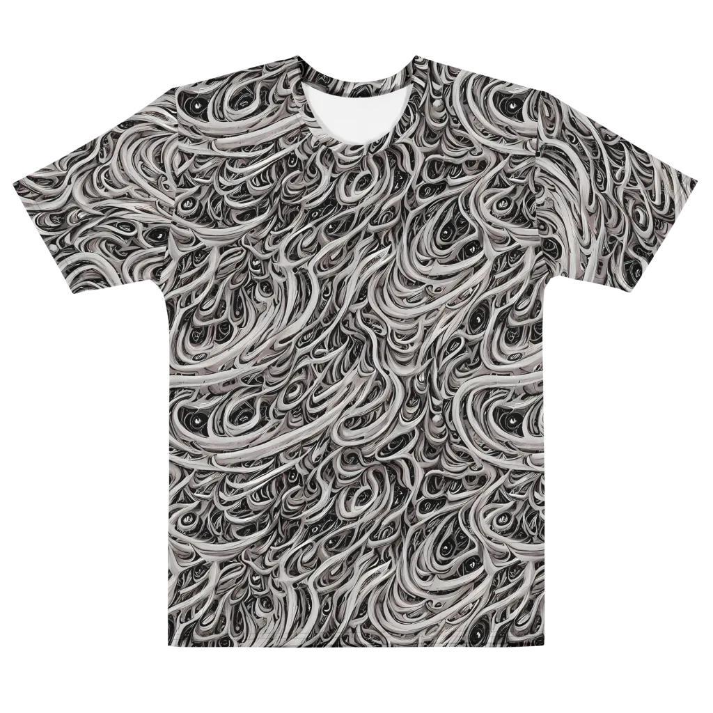 Noir Marbling on Men's Cotton Crew Neck T-Shirt — Front